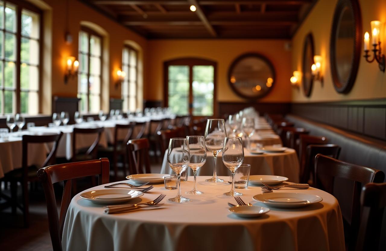 Interno accogliente del ristorante Draghetto Delizie con tavoli apparecchiati.